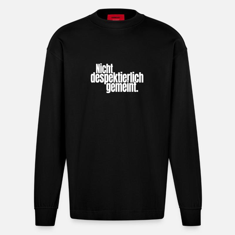 Nicht Despektierlich Gemeint - Heavyweight Oversized Organic Langarmshirt Made in EU - SOLID BLACK