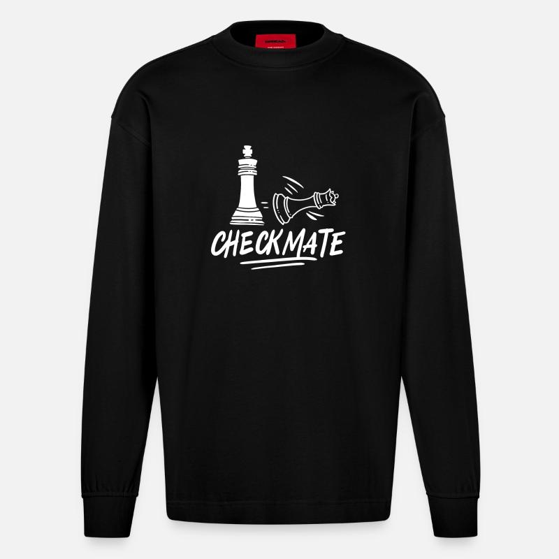 Chess checkmate chess player - Heavyweight Oversized Organic Longsleeve Shirt Made in EU - SOLID BLACK