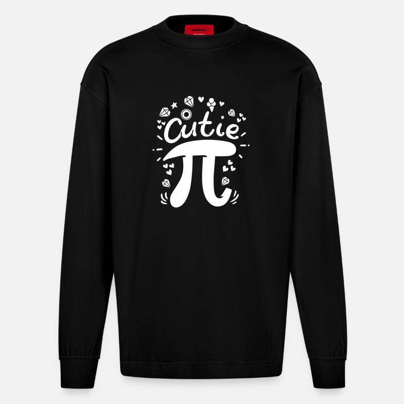 Pi Pi Day Math - Heavyweight Oversized Organic Longsleeve Shirt Made in EU - SOLID BLACK