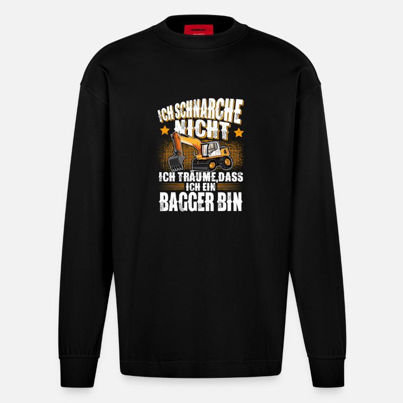 Bagger - Heavyweight Oversized Organic Langarmshirt Made in EU - SOLID BLACK