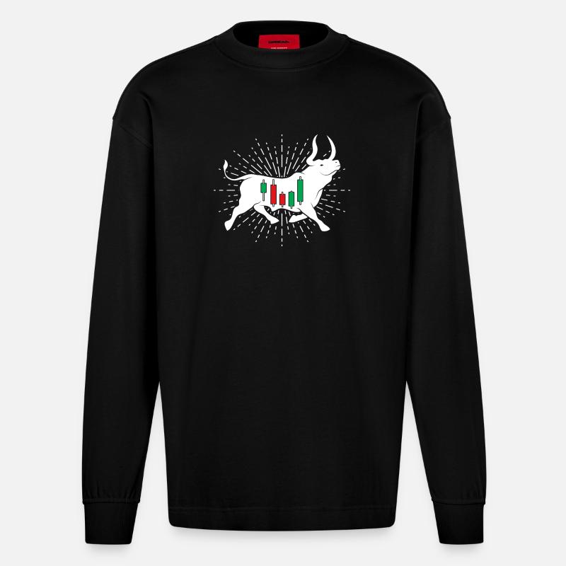 Aktien Bulle - Heavyweight Oversized Organic Langarmshirt Made in EU - SOLID BLACK