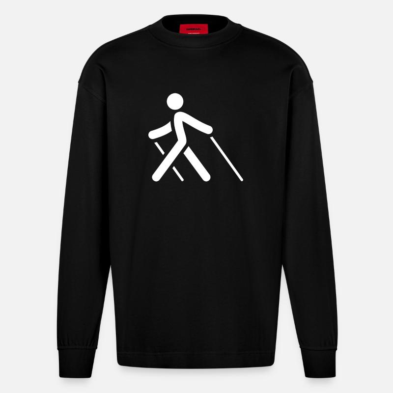 Marche à la perche - Manches longues bio épais oversize fabriqué en UE - SOLID BLACK