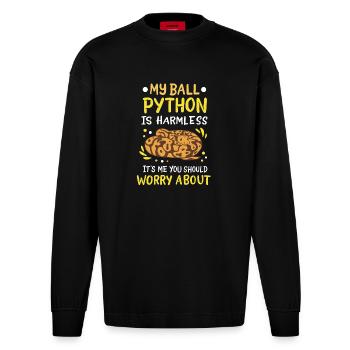 Boule Python - Manches longues bio épais oversize fabriqué en UE - SOLID BLACK - Devant