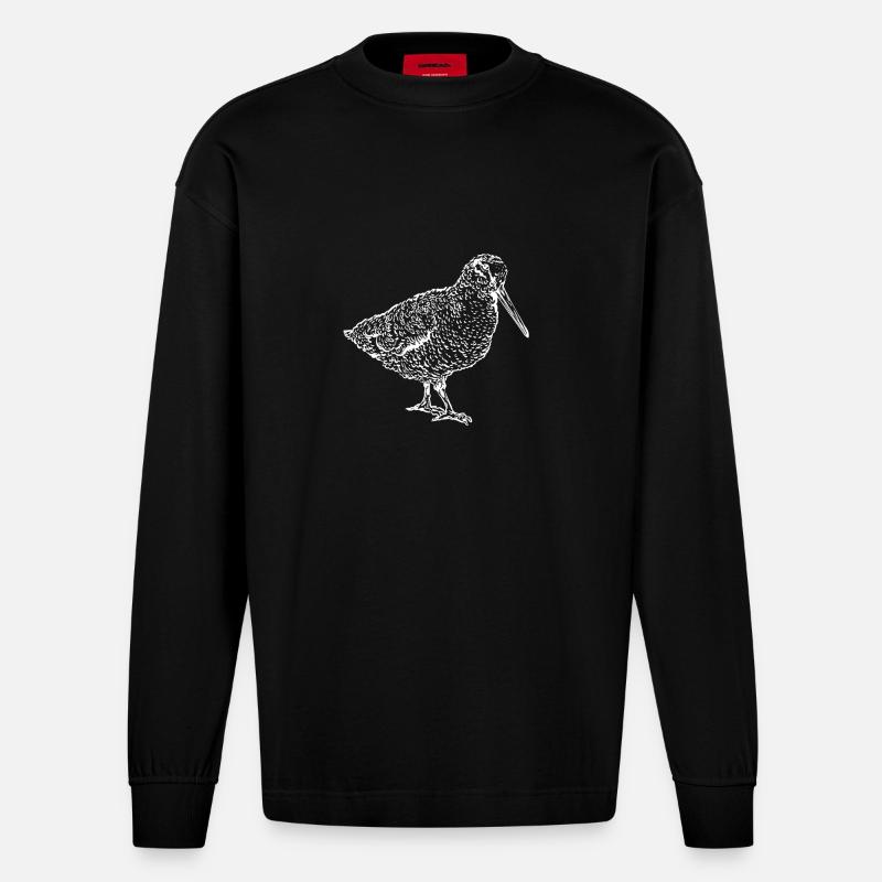 Waldschnepfe - Heavyweight Oversized Organic Langarmshirt Made in EU - SOLID BLACK