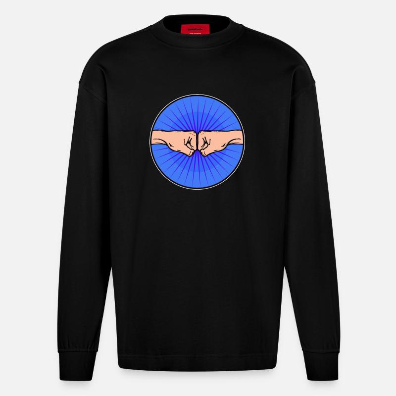 Buddy Beste Freunde - Heavyweight Oversized Organic Langarmshirt Made in EU - SOLID BLACK