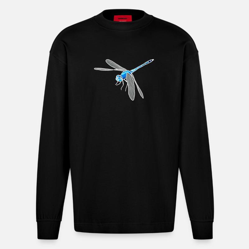 Libellule - Manches longues bio épais oversize fabriqué en UE - SOLID BLACK