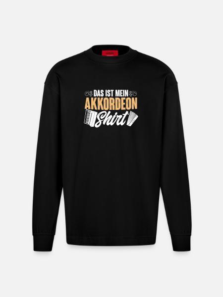Akkordeon - Heavyweight Oversized Organic Langarmshirt Made in EU - SOLID BLACK