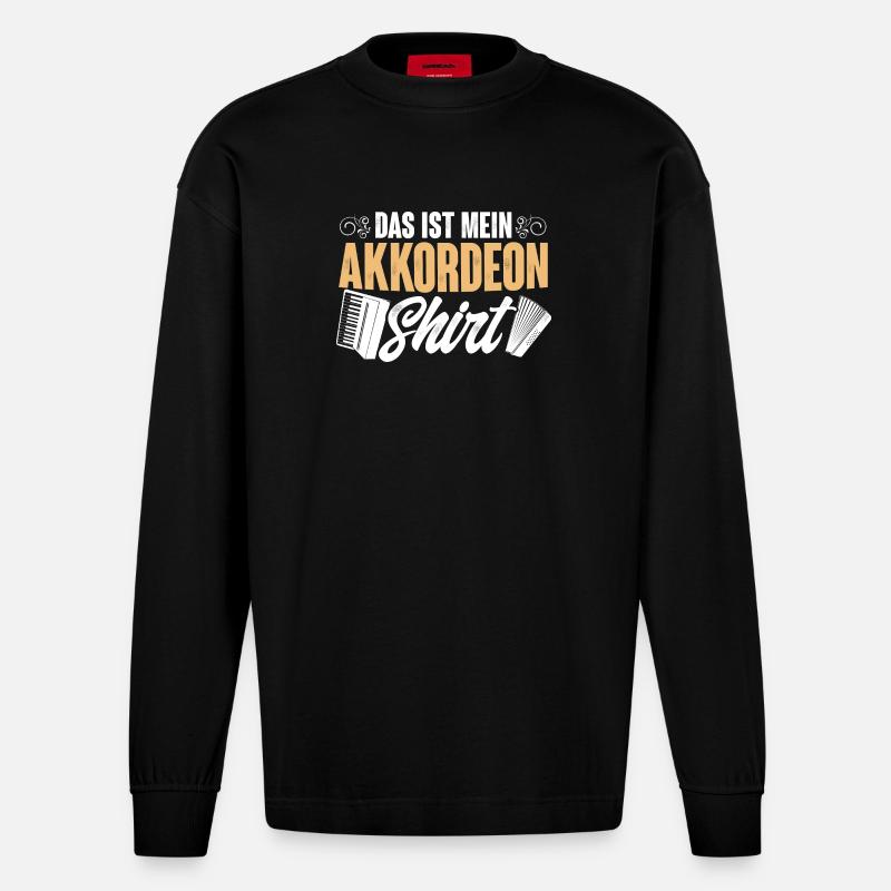 Akkordeon - Heavyweight Oversized Organic Langarmshirt Made in EU - SOLID BLACK