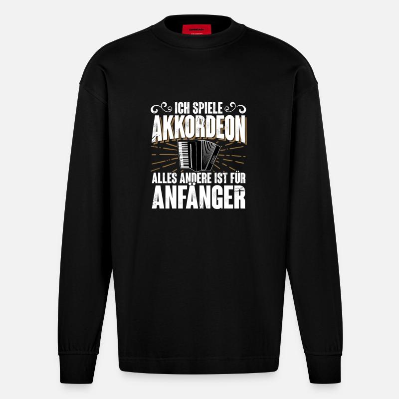 Akkordeon - Heavyweight Oversized Organic Langarmshirt Made in EU - SOLID BLACK