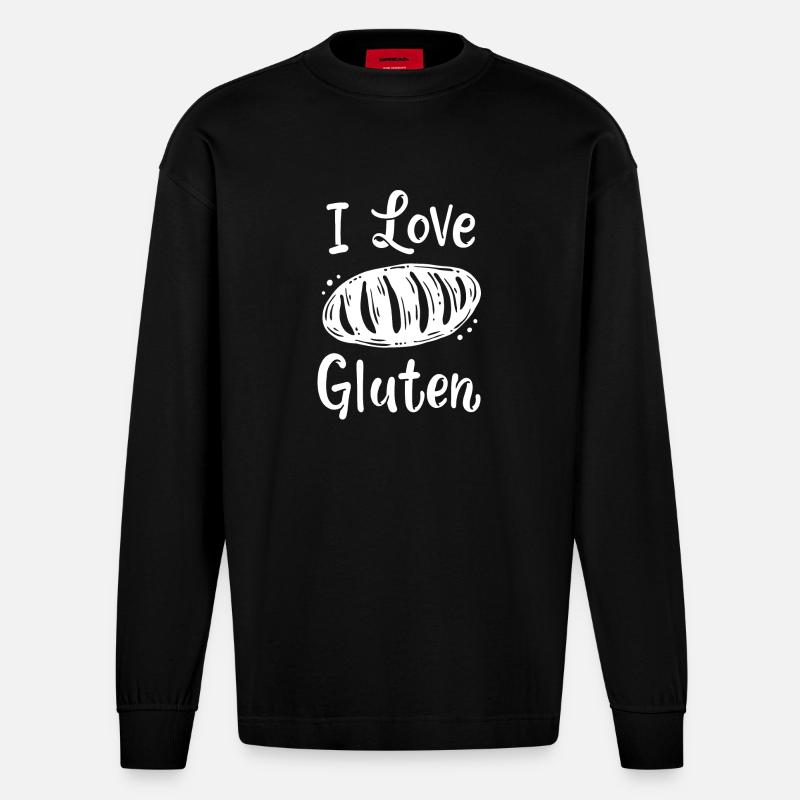 Brot Bäcker - Heavyweight Oversized Organic Langarmshirt Made in EU - SOLID BLACK
