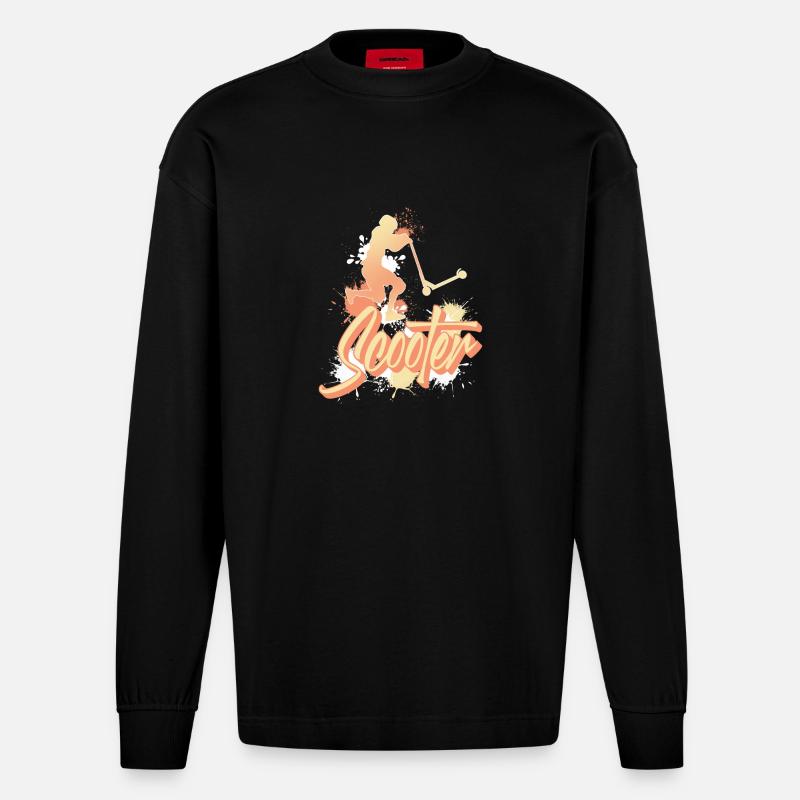 Scooter Tretroller E-Scooter - Manches longues bio épais oversize fabriqué en UE - SOLID BLACK