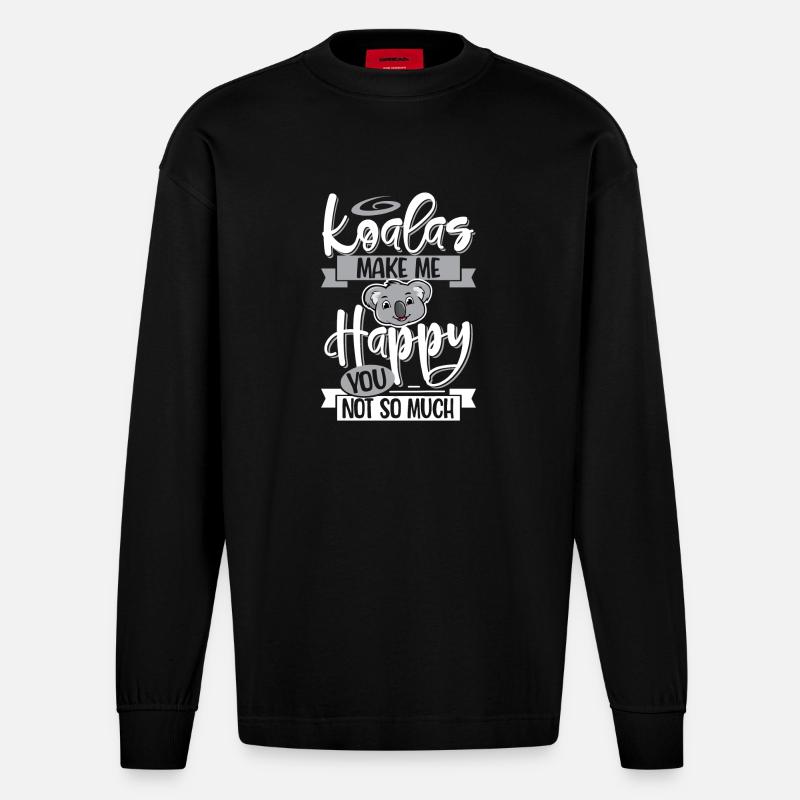 Koala - Heavyweight Oversized Organic Langarmshirt Made in EU - SOLID BLACK