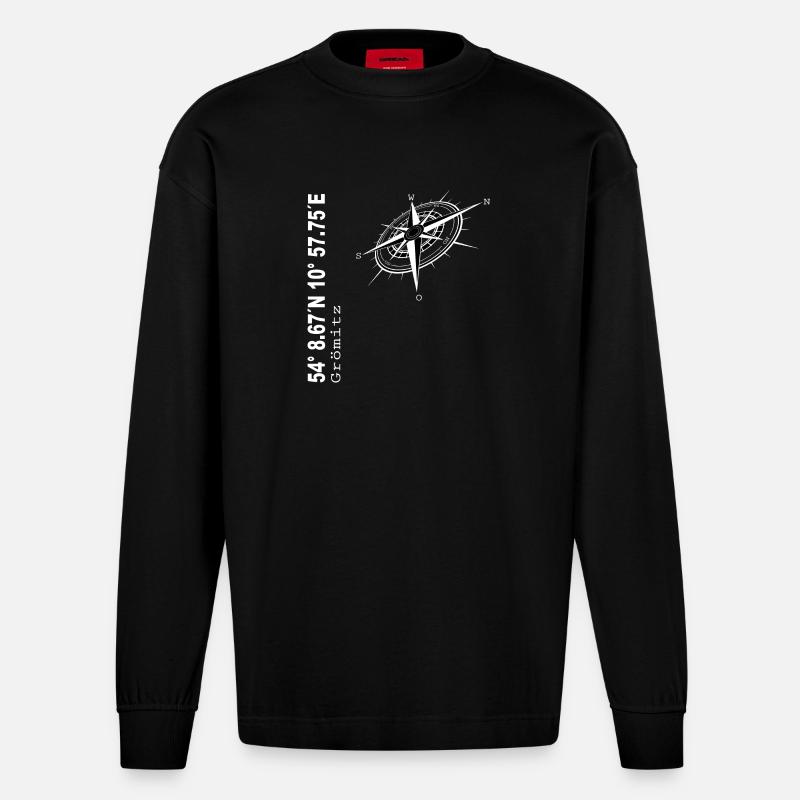 Grömitz - Heavyweight Oversized Organic Langarmshirt Made in EU - SOLID BLACK