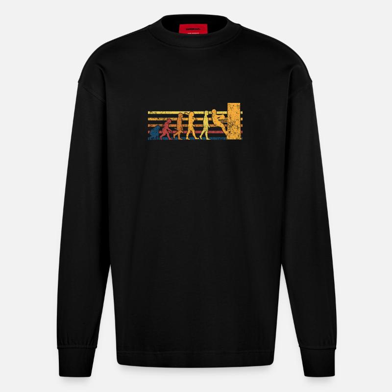Baumpfleger Baumkletterer - Heavyweight Oversized Organic Langarmshirt Made in EU - SOLID BLACK