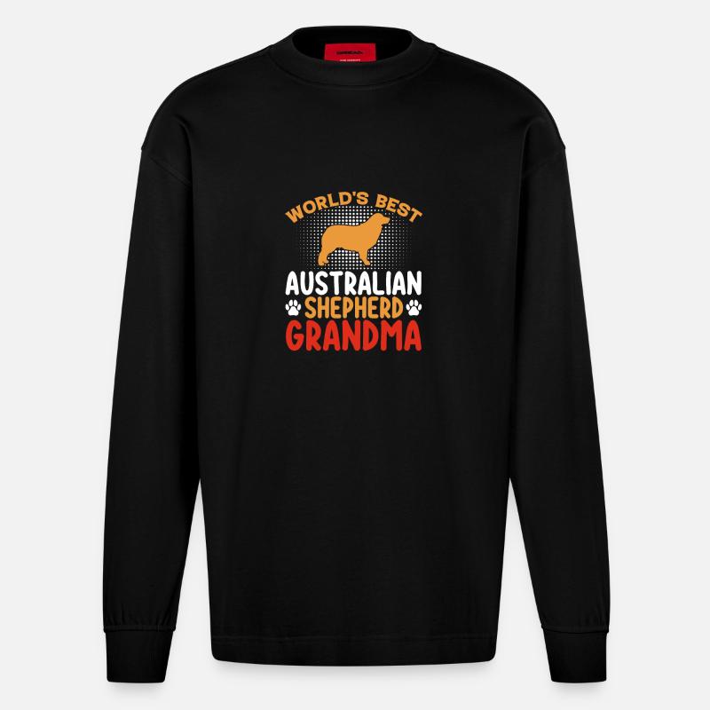 Maman berger australien cachée - Manches longues bio épais oversize fabriqué en UE - SOLID BLACK