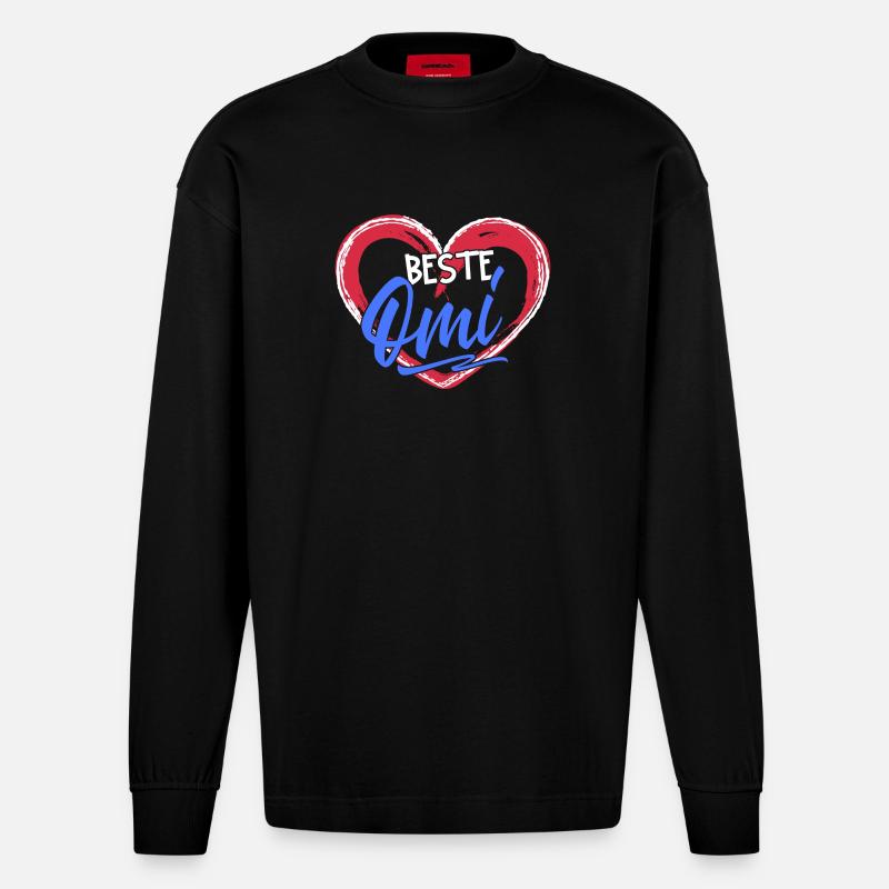 Großmama Glückwunsc Statement Beste Oma Großmutter - Heavyweight Oversized Organic Langarmshirt Made in EU - SOLID BLACK