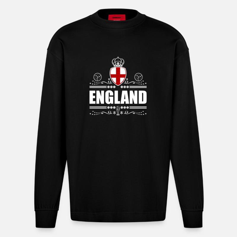 LÄSSIGES ENGLAND - Heavyweight Oversized Organic Langarmshirt Made in EU - SOLID BLACK