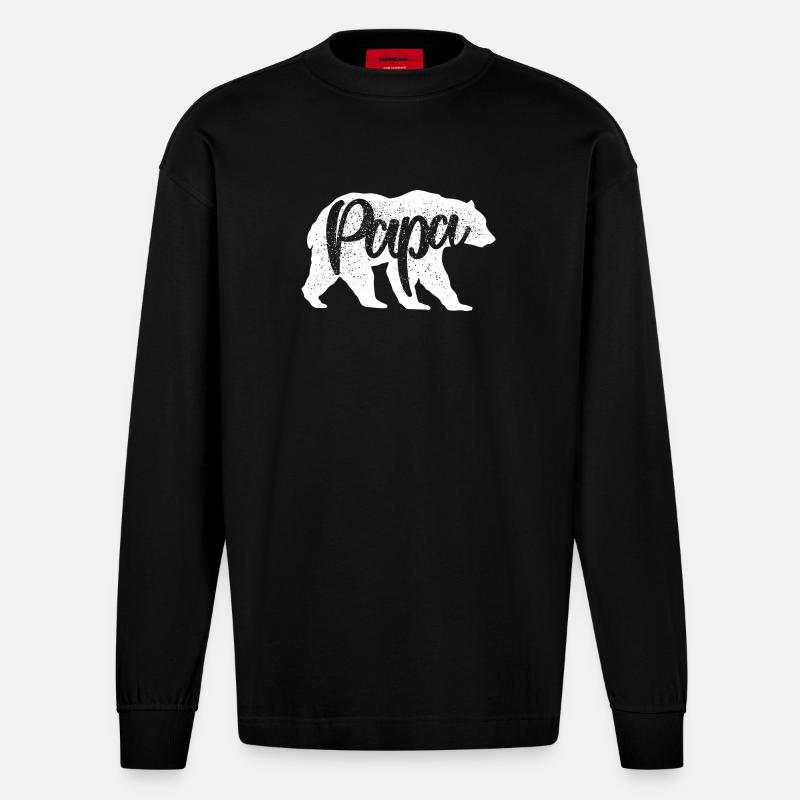 Wildcat Script Monochrom - Heavyweight Oversized Organic Langarmshirt Made in EU - SOLID BLACK