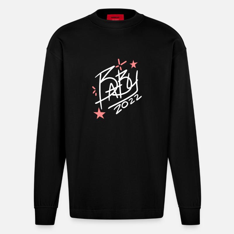 Bébé 2022 - Naissance Enceinte 2022 - Manches longues bio épais oversize fabriqué en UE - SOLID BLACK