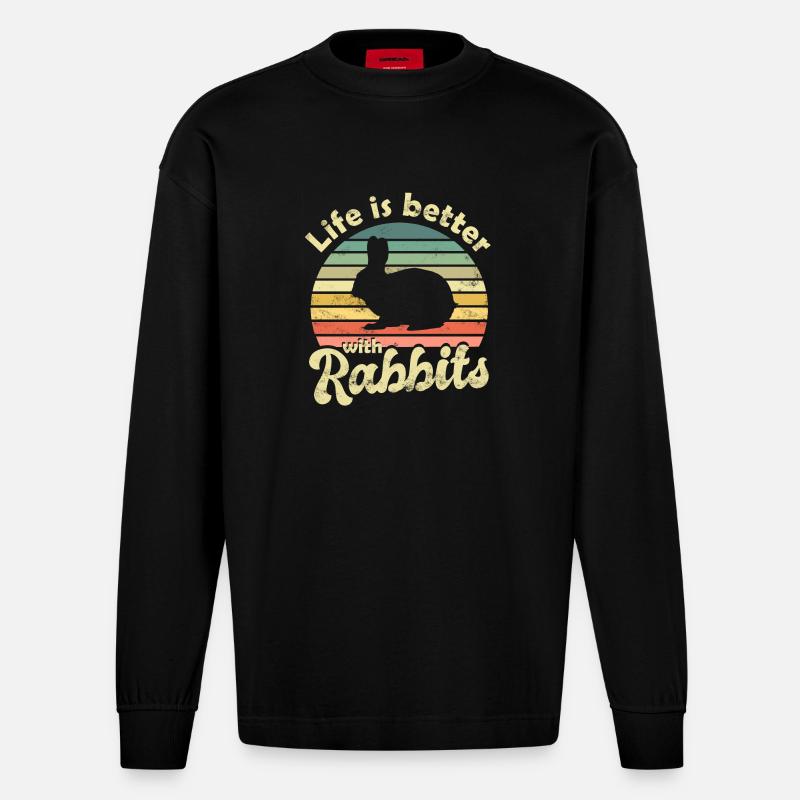 Rabbit Rabbit - Heavyweight Oversized Organic Longsleeve Shirt Made in EU - SOLID BLACK
