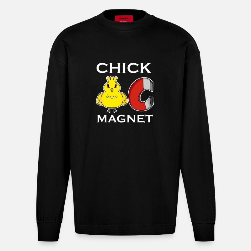 Küken Magnet - Heavyweight Oversized Organic Langarmshirt Made in EU - SOLID BLACK