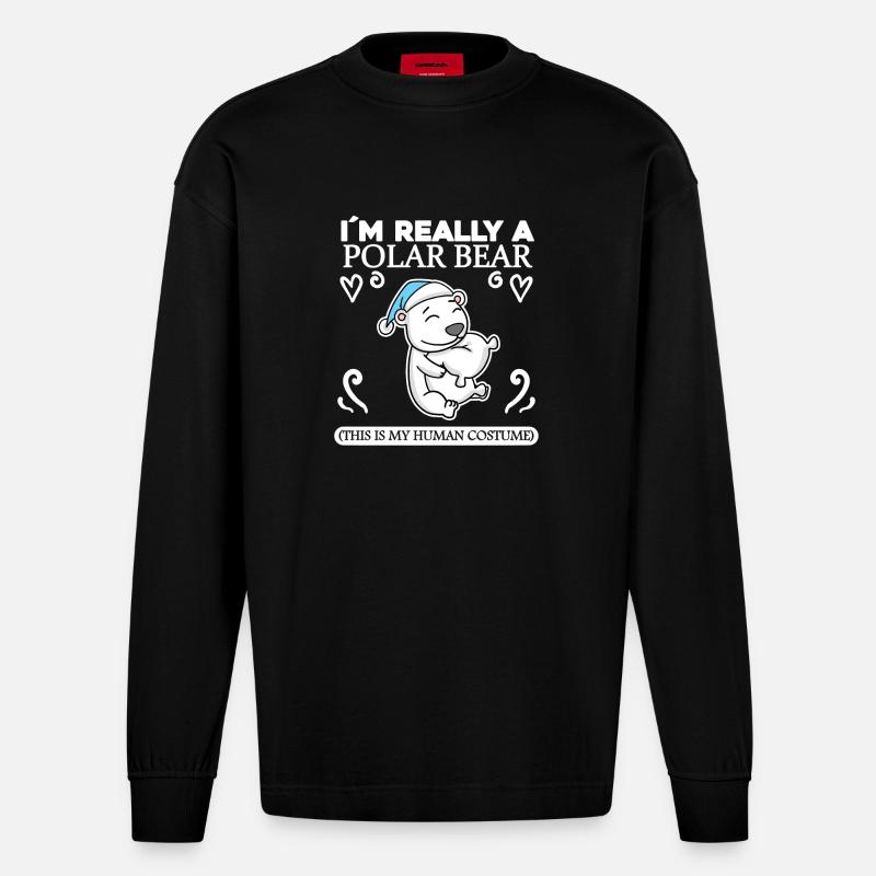 Eisbär - Heavyweight Oversized Organic Langarmshirt Made in EU - SOLID BLACK