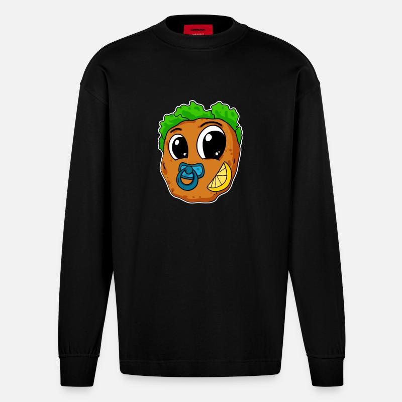 Bébé Schnitzel - Manches longues bio épais oversize fabriqué en UE - SOLID BLACK