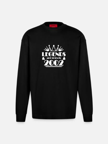 2002 - Born 2002 - Heavyweight Oversized Organic Longsleeve Shirt Made in EU - SOLID BLACK