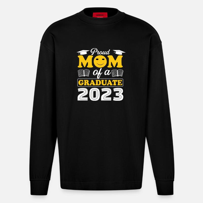 Pride Mama Absolvent 2023 - Heavyweight Oversized Organic Langarmshirt Made in EU - SOLID BLACK