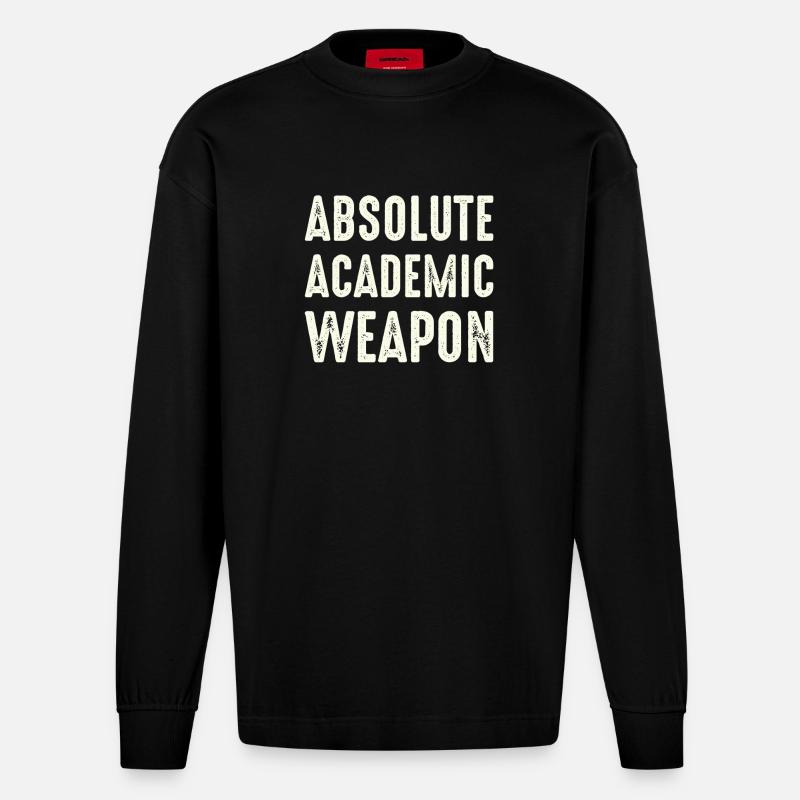 Students Absolute Academic Weapon - Heavyweight Oversized Organic Longsleeve Shirt Made in EU - SOLID BLACK