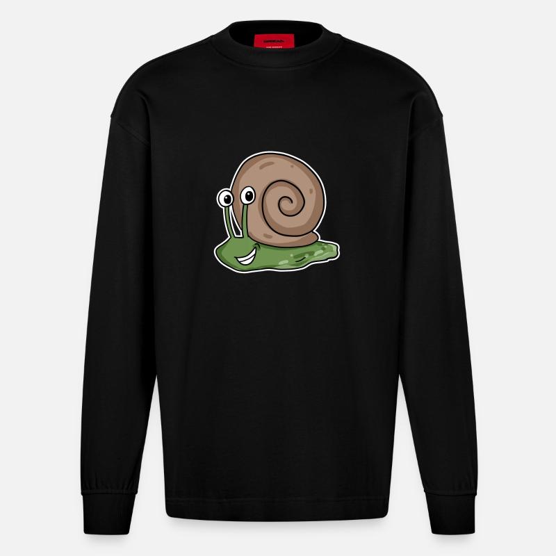 Escargot - Manches longues bio épais oversize fabriqué en UE - SOLID BLACK