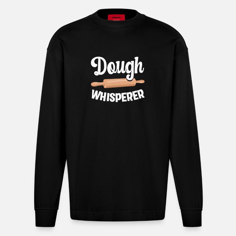 Backen Bäcker Bäckerin - Heavyweight Oversized Organic Langarmshirt Made in EU - SOLID BLACK