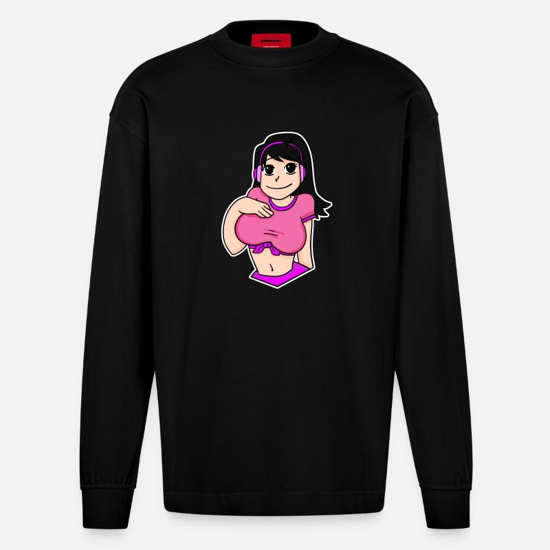 Anime - Heavyweight Oversized Organic Langarmshirt Made in EU - SOLID BLACK