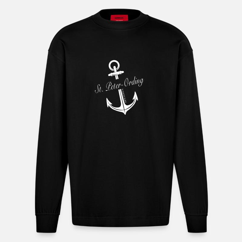 St. Peter-Ording - Heavyweight Oversized Organic Langarmshirt Made in EU - SOLID BLACK