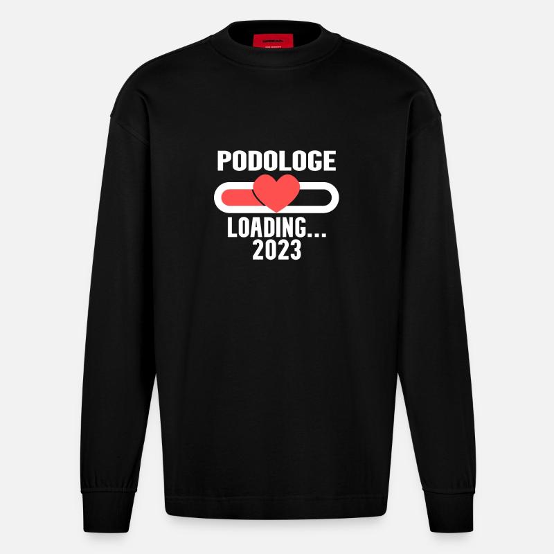 Podologe Loading 2023 - Heavyweight Oversized Organic Langarmshirt Made in EU - SOLID BLACK