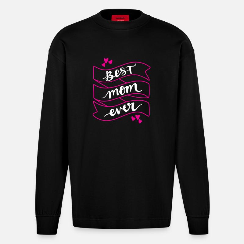 Beste Mutter aller Zeiten - Heavyweight Oversized Organic Langarmshirt Made in EU - SOLID BLACK