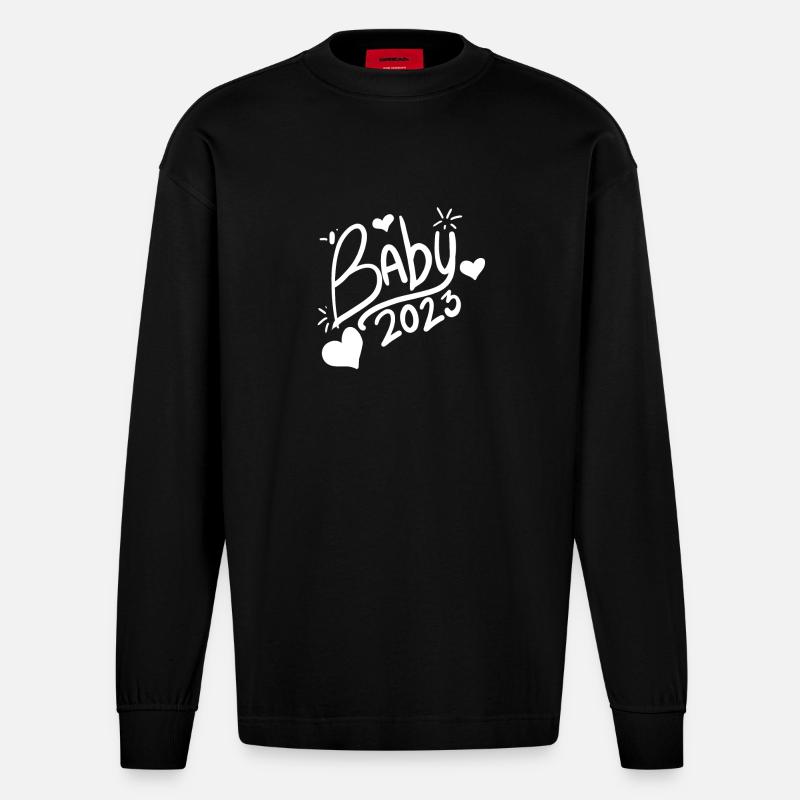 Bébé 2023 - Naissance enceinte - Manches longues bio épais oversize fabriqué en UE - SOLID BLACK
