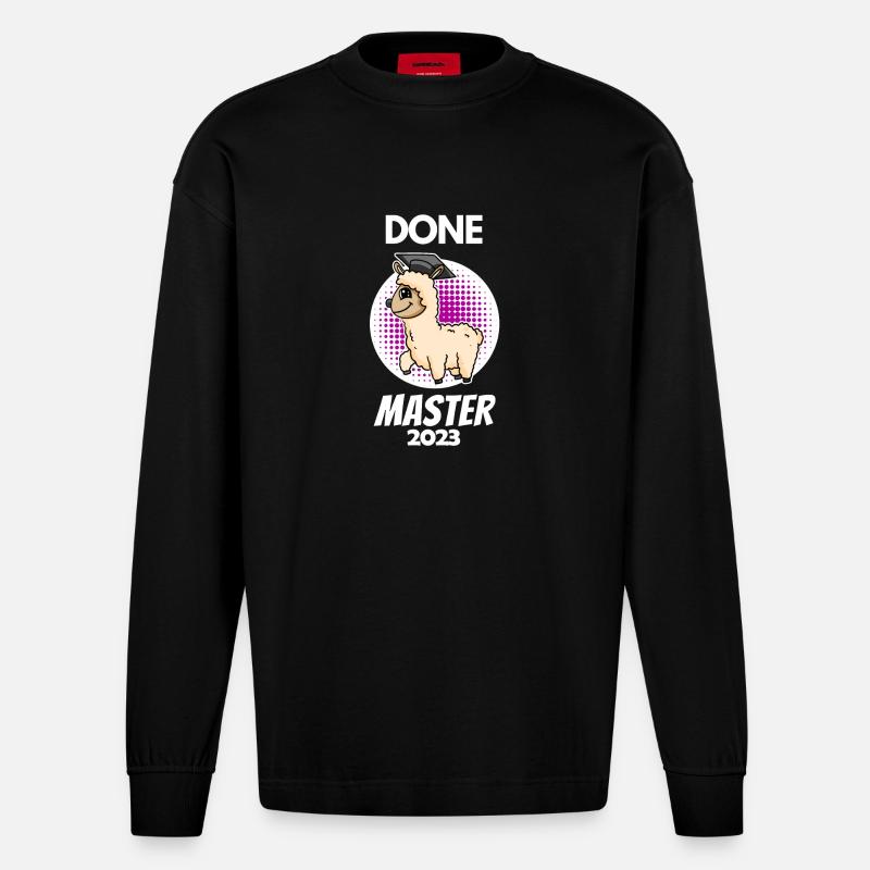 Master 2023 - Master completed - Heavyweight Oversized Organic Longsleeve Shirt Made in EU - SOLID BLACK