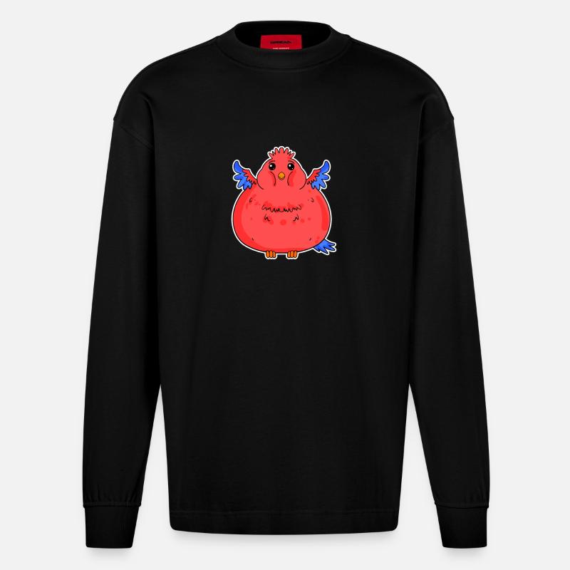 Grosse bite de perroquet drôle - Manches longues bio épais oversize fabriqué en UE - SOLID BLACK