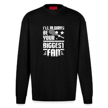 Je serai toujours votre plus grand fan de jeu de squash - Manches longues bio épais oversize fabriqué en UE - SOLID BLACK - Devant