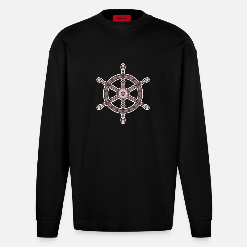 Capitaine de volant - Manches longues bio épais oversize fabriqué en UE - SOLID BLACK