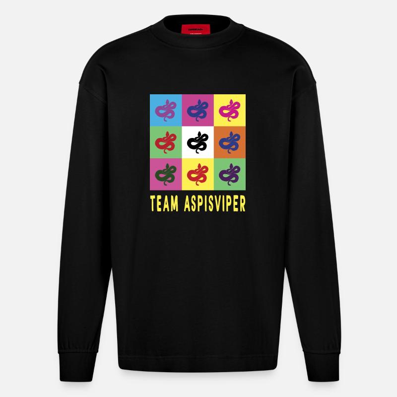 L'équipe Aspisviper - Manches longues bio épais oversize fabriqué en UE - SOLID BLACK