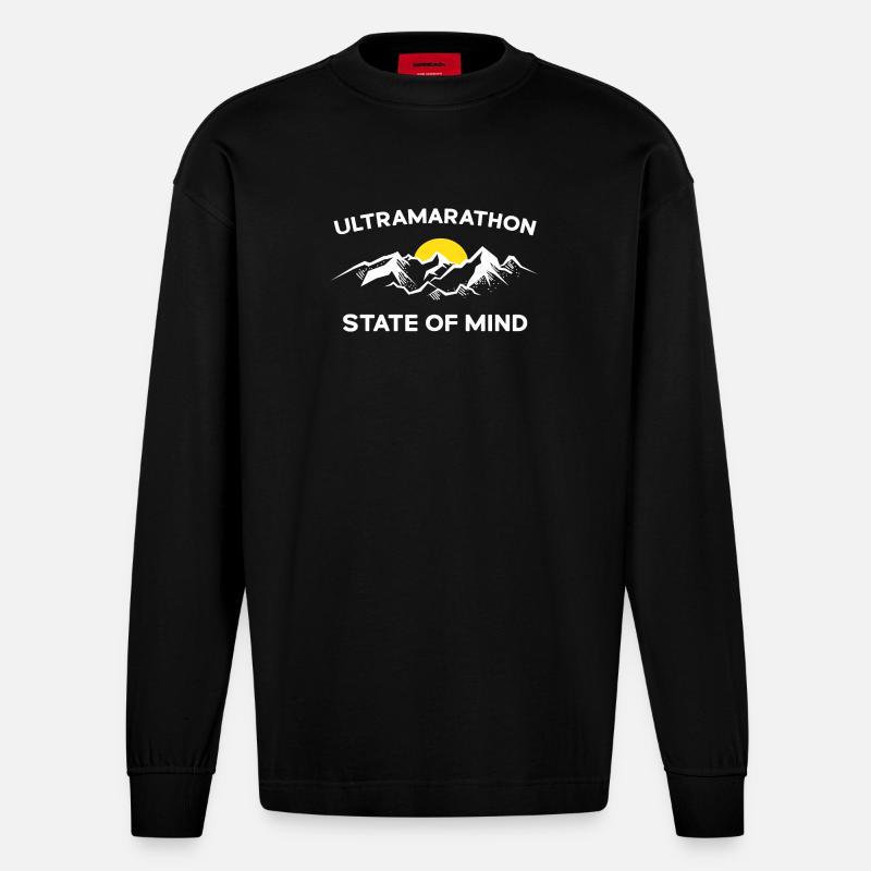 Ultramarathon - Gemütszustand - Heavyweight Oversized Organic Langarmshirt Made in EU - SOLID BLACK
