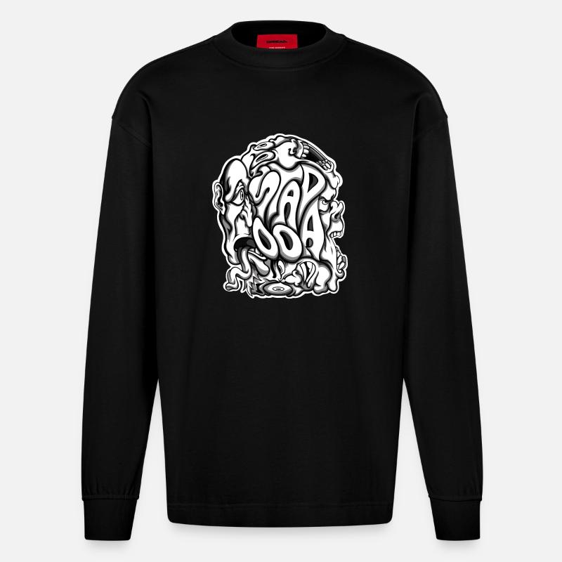 Stapooa2 - Heavyweight Oversized Organic Langarmshirt Made in EU - SOLID BLACK