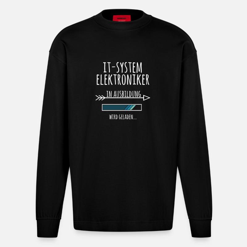 IT-Systemelektroniker Ausbildung Beruf Geschenk - Heavyweight Oversized Organic Langarmshirt Made in EU - SOLID BLACK
