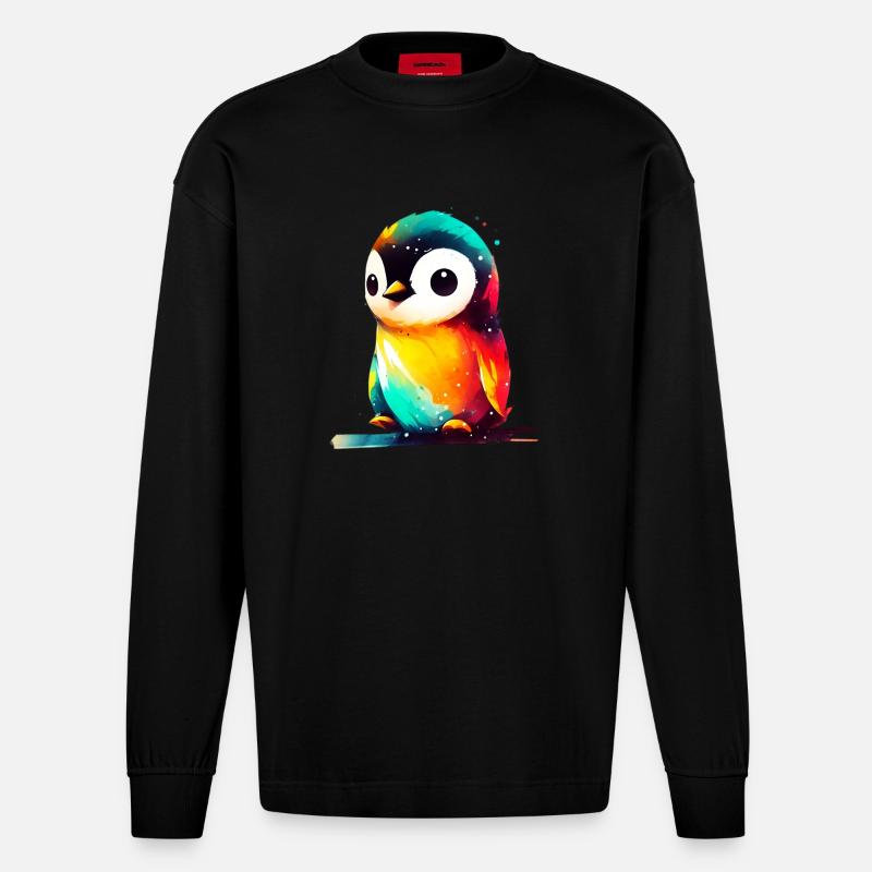 Pingouin - Manches longues bio épais oversize fabriqué en UE - SOLID BLACK