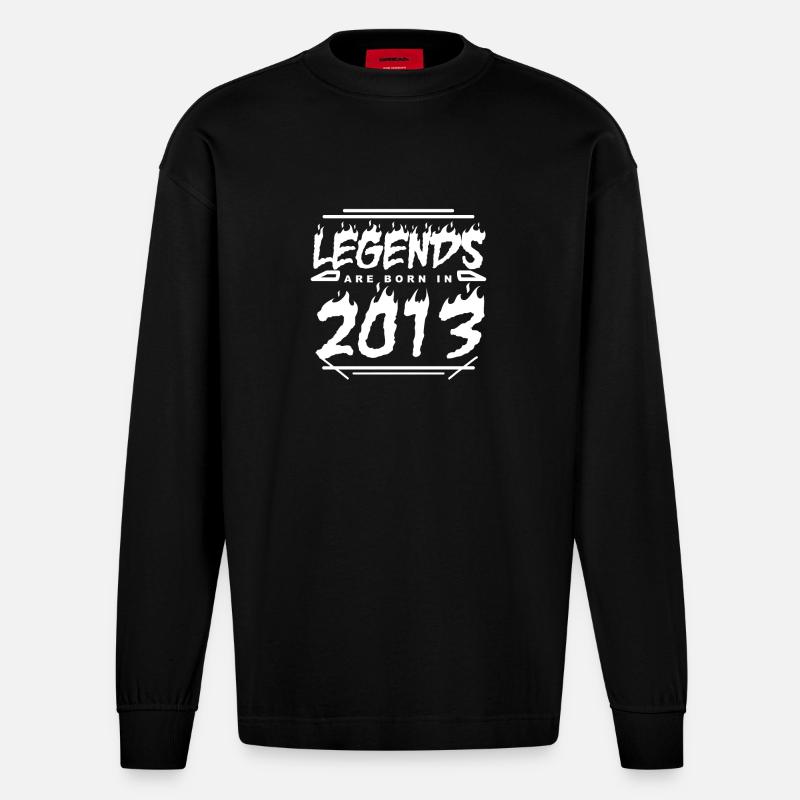2013 - Année 2013 - Année 2013 - Manches longues bio épais oversize fabriqué en UE - SOLID BLACK