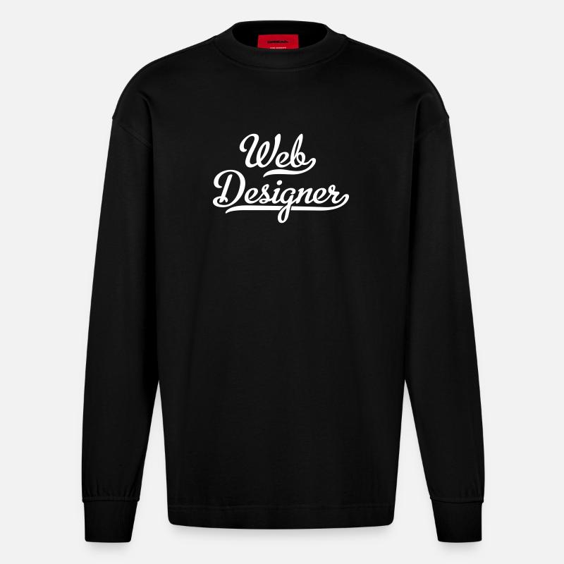 Web Designer - Heavyweight Oversized Organic Langarmshirt Made in EU - SOLID BLACK