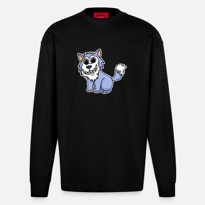 Wolf - Heavyweight Oversized Organic Langarmshirt Made in EU - SOLID BLACK