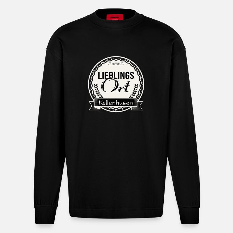 Lieblingsort Kellenhusen - Heavyweight Oversized Organic Langarmshirt Made in EU - SOLID BLACK